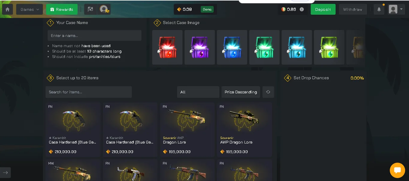 Case Creation feature