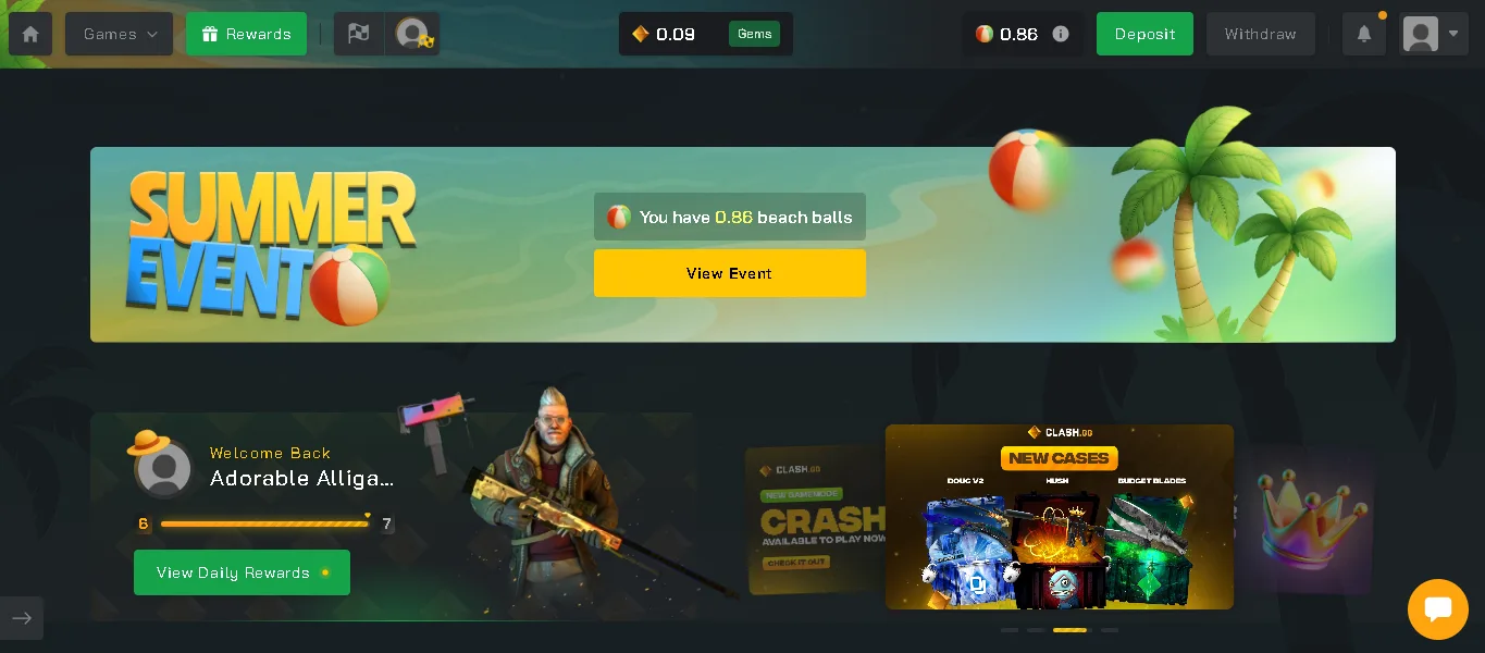 Clash.gg Homepage