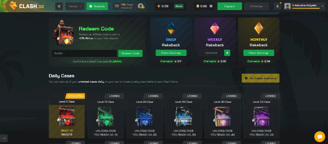 Clash.gg Daily Rewards