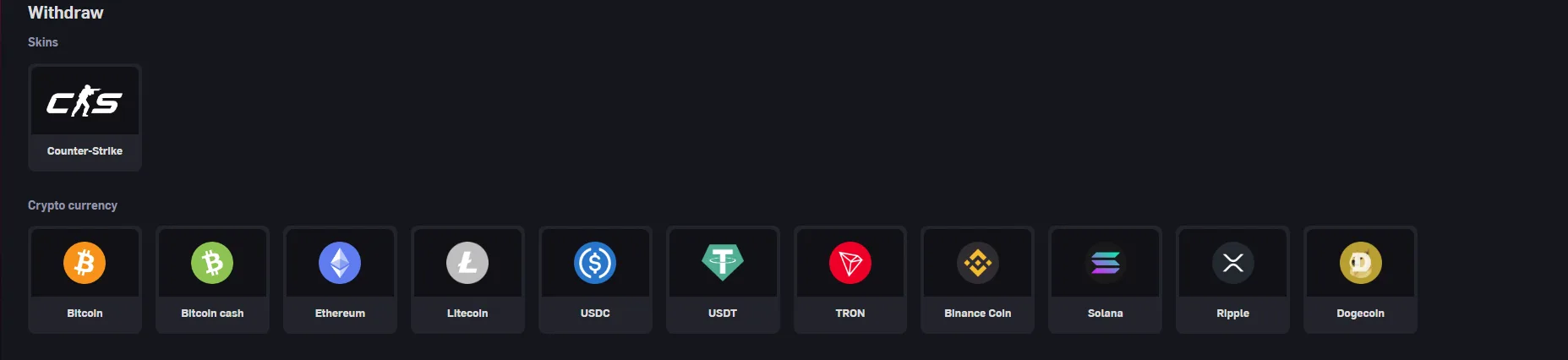 Withdrawal methods on csgoempire