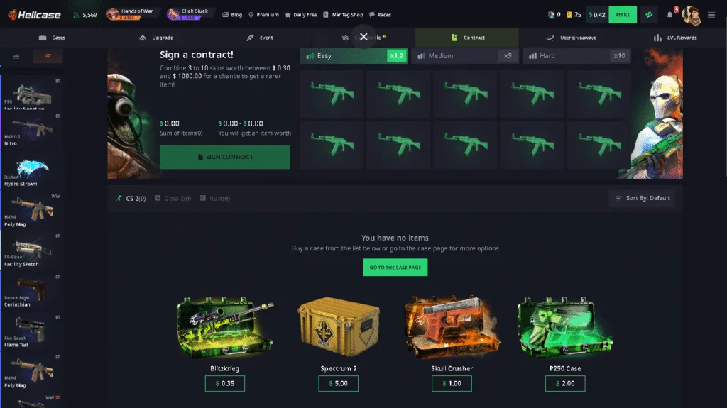 Contracts page