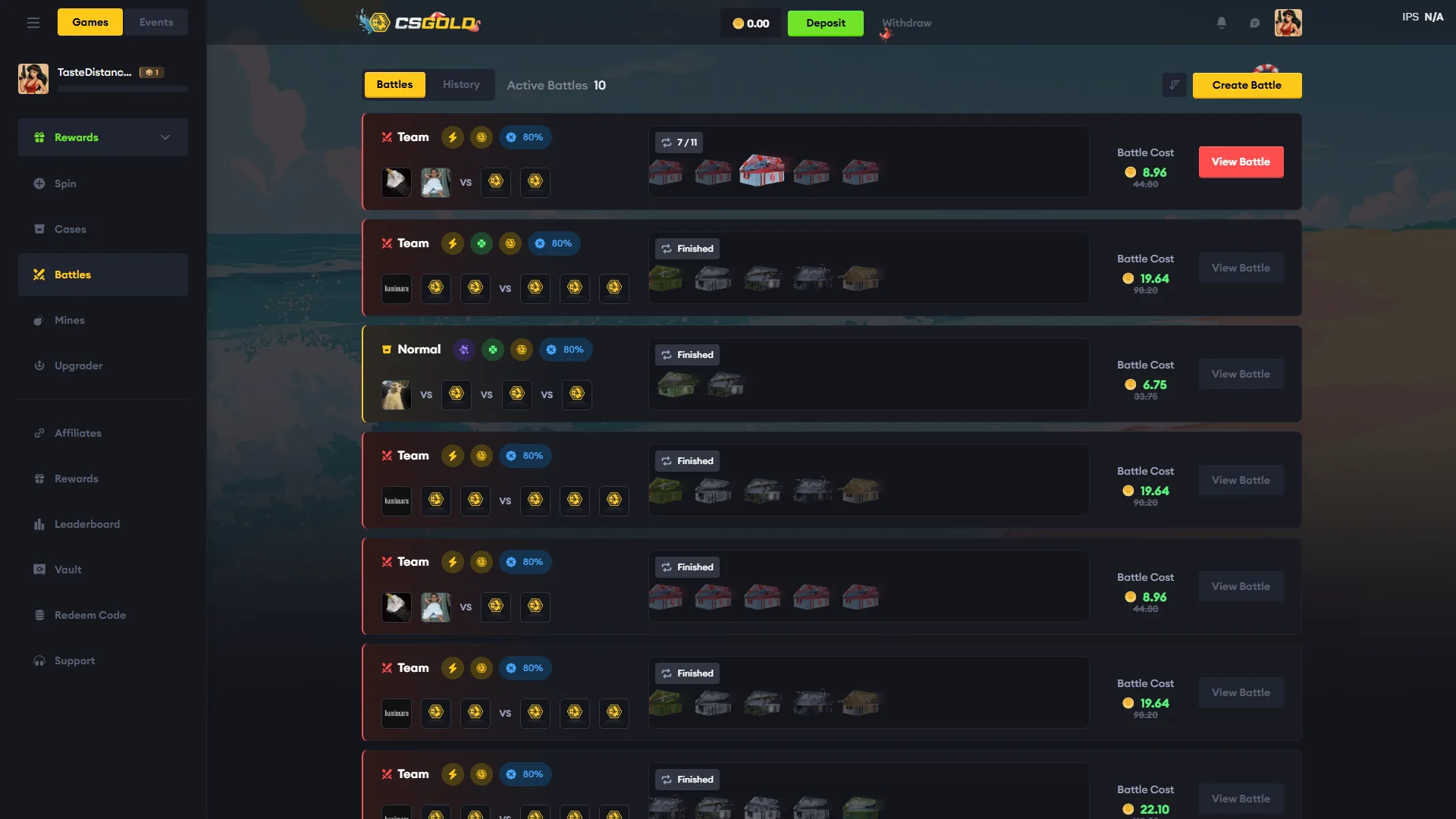 case battle game mode screenshot
