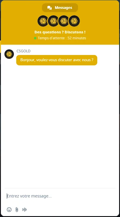 csgold live chat feature