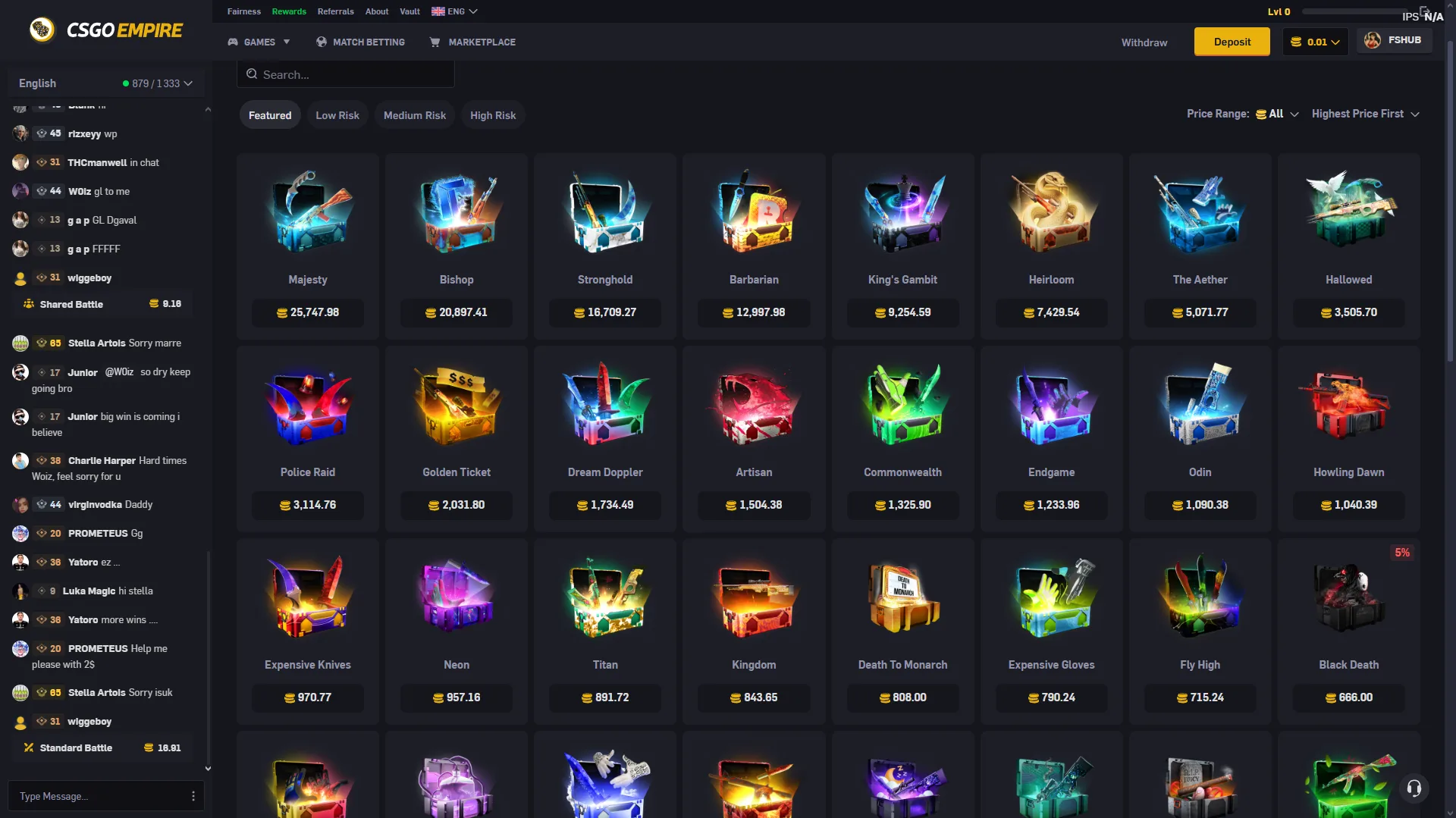CSGOempire Case opening game mode