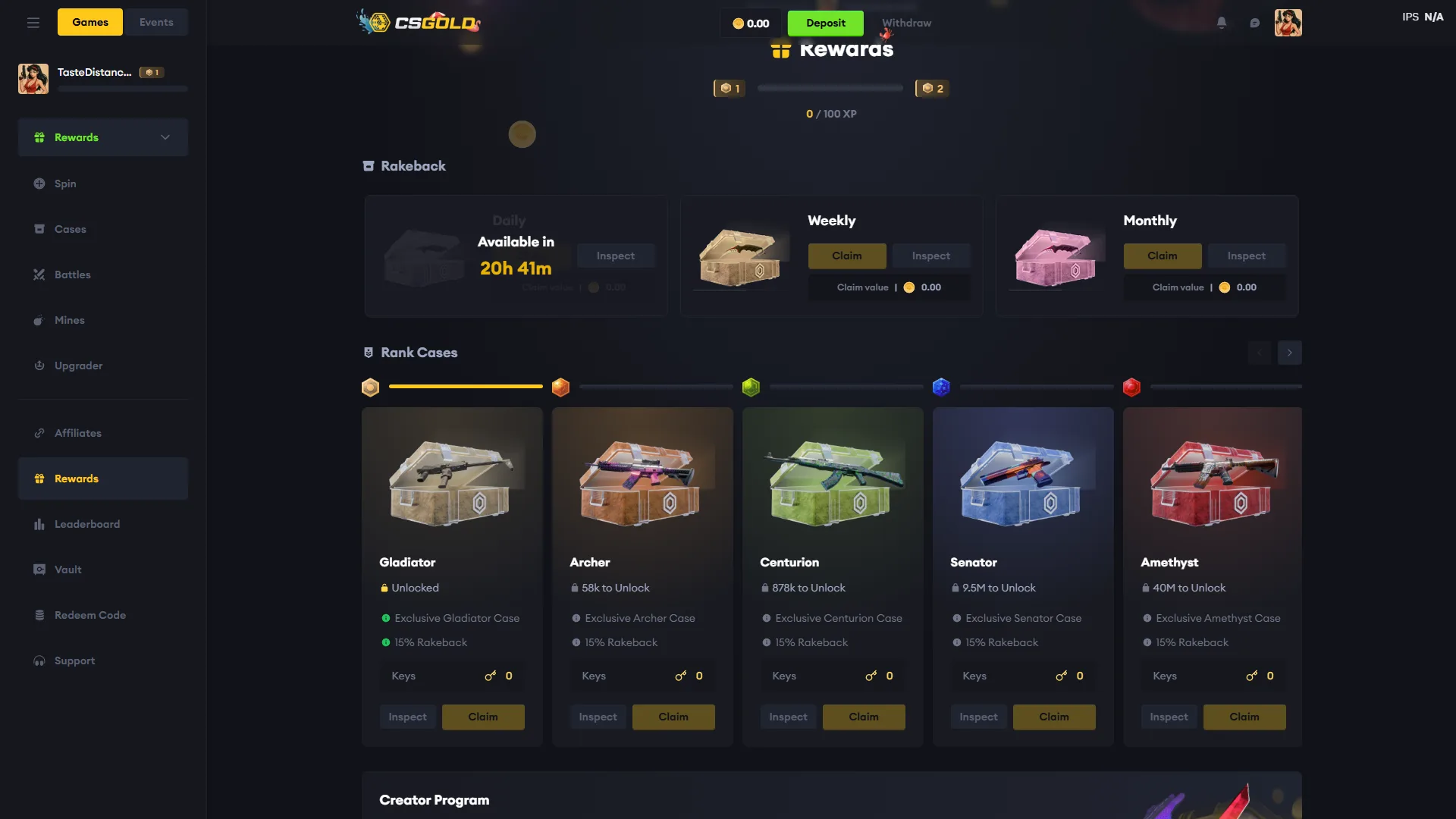 csgold rewards feature preview