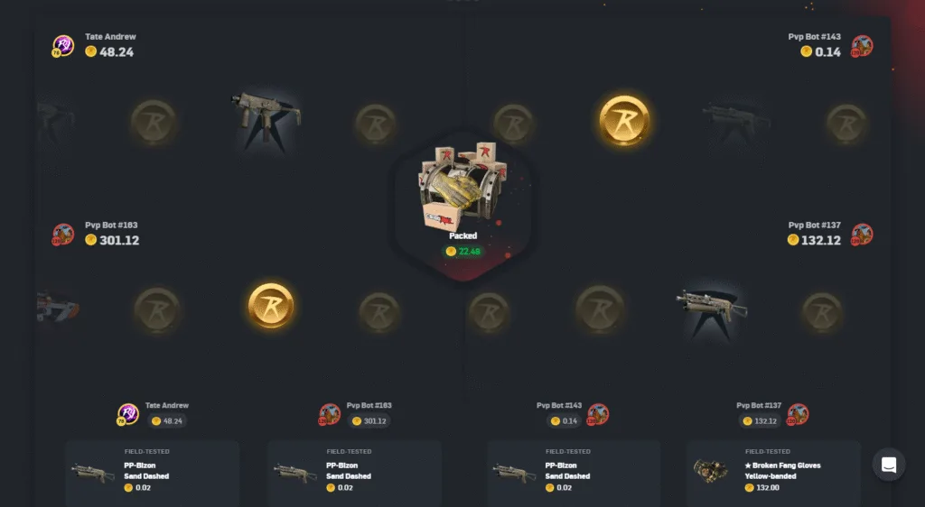 Screenshot of CSgoroll Case battles game mode