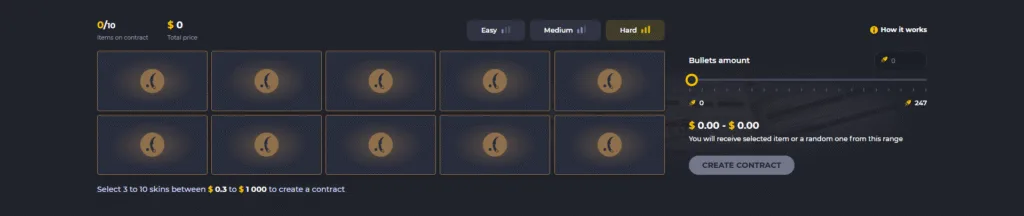Screenshot show farmskins contract feature