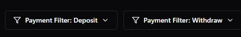 Skinradar.gg payments filter for deposit and withdrawal methods