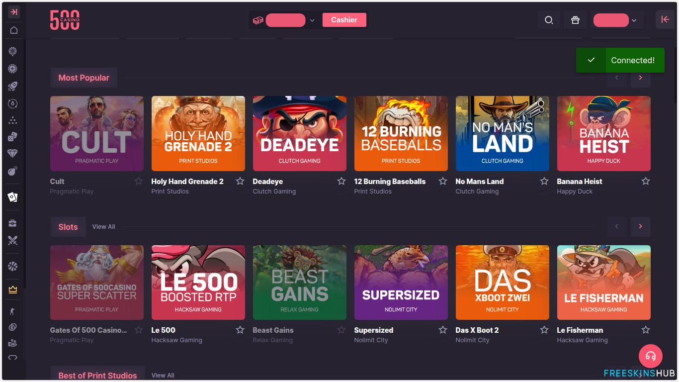 500 Casino online casino games