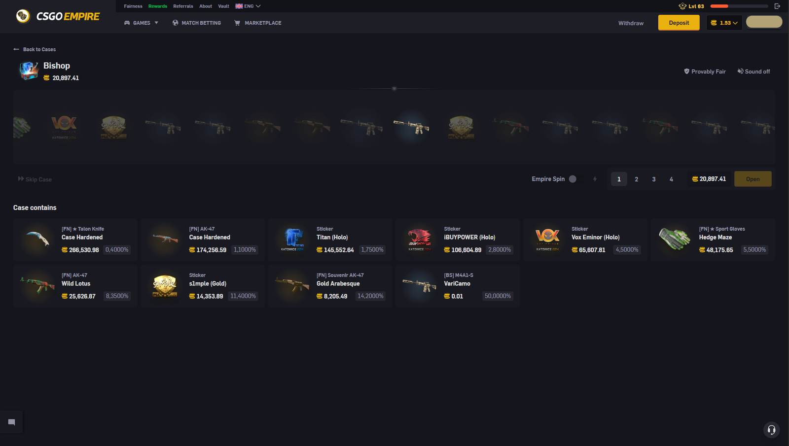 CSGOEmpire Case opening