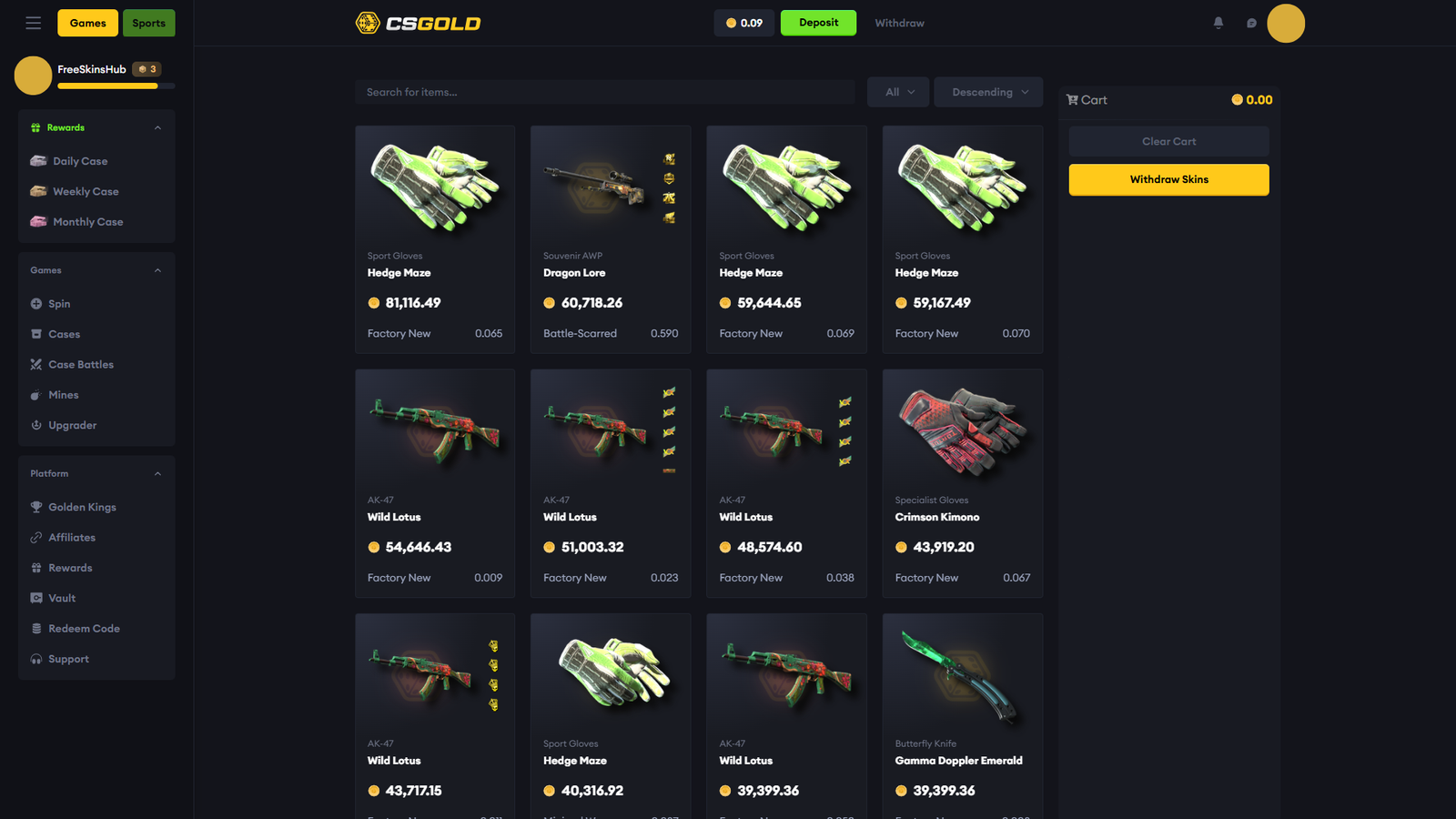 CSGOLD Marketplace (withdrawals)