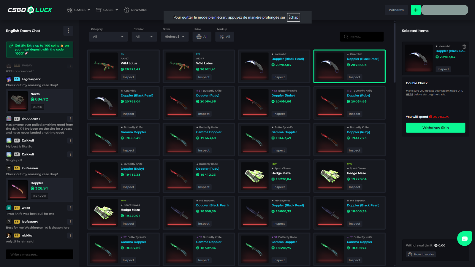 CSGOLuck Marketplace