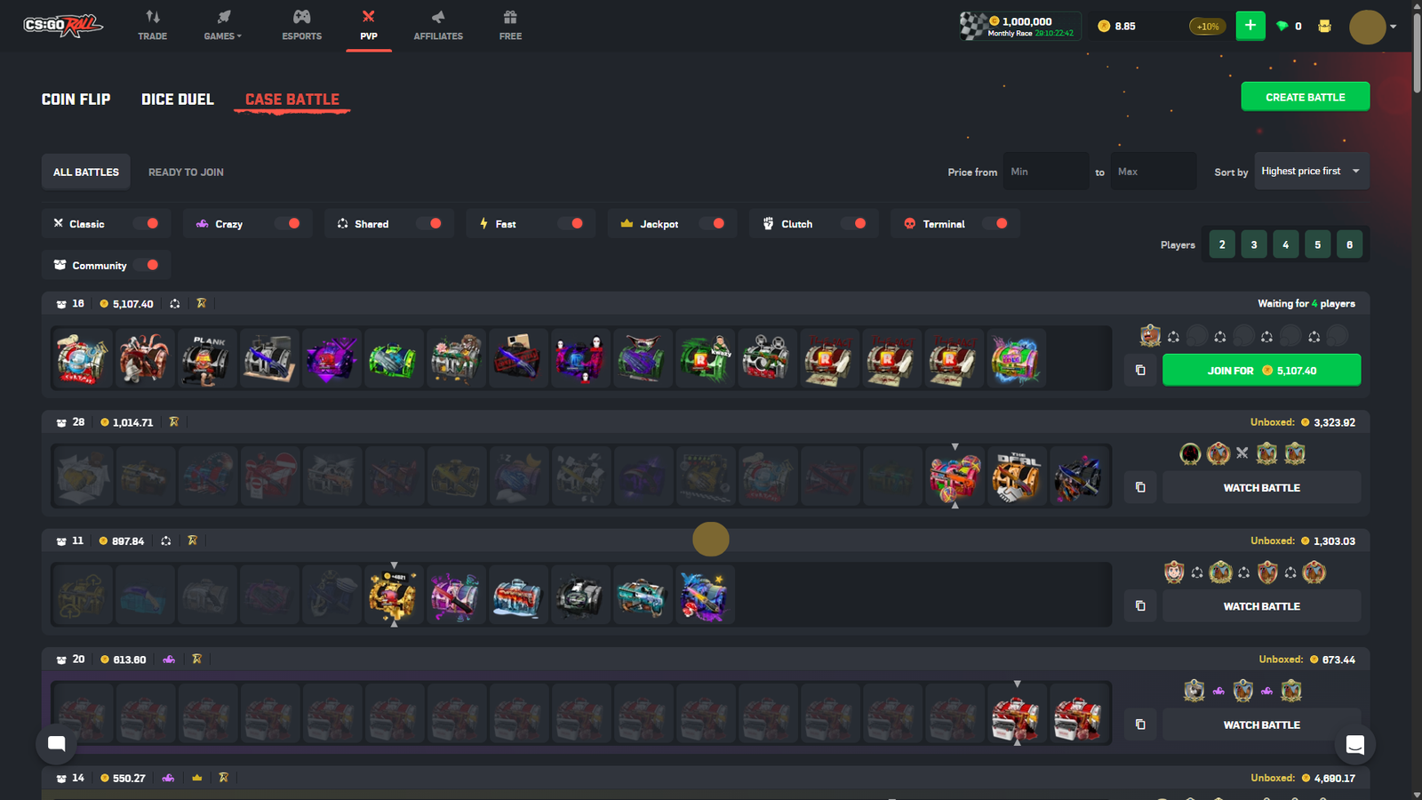 CSGORoll Case Battles