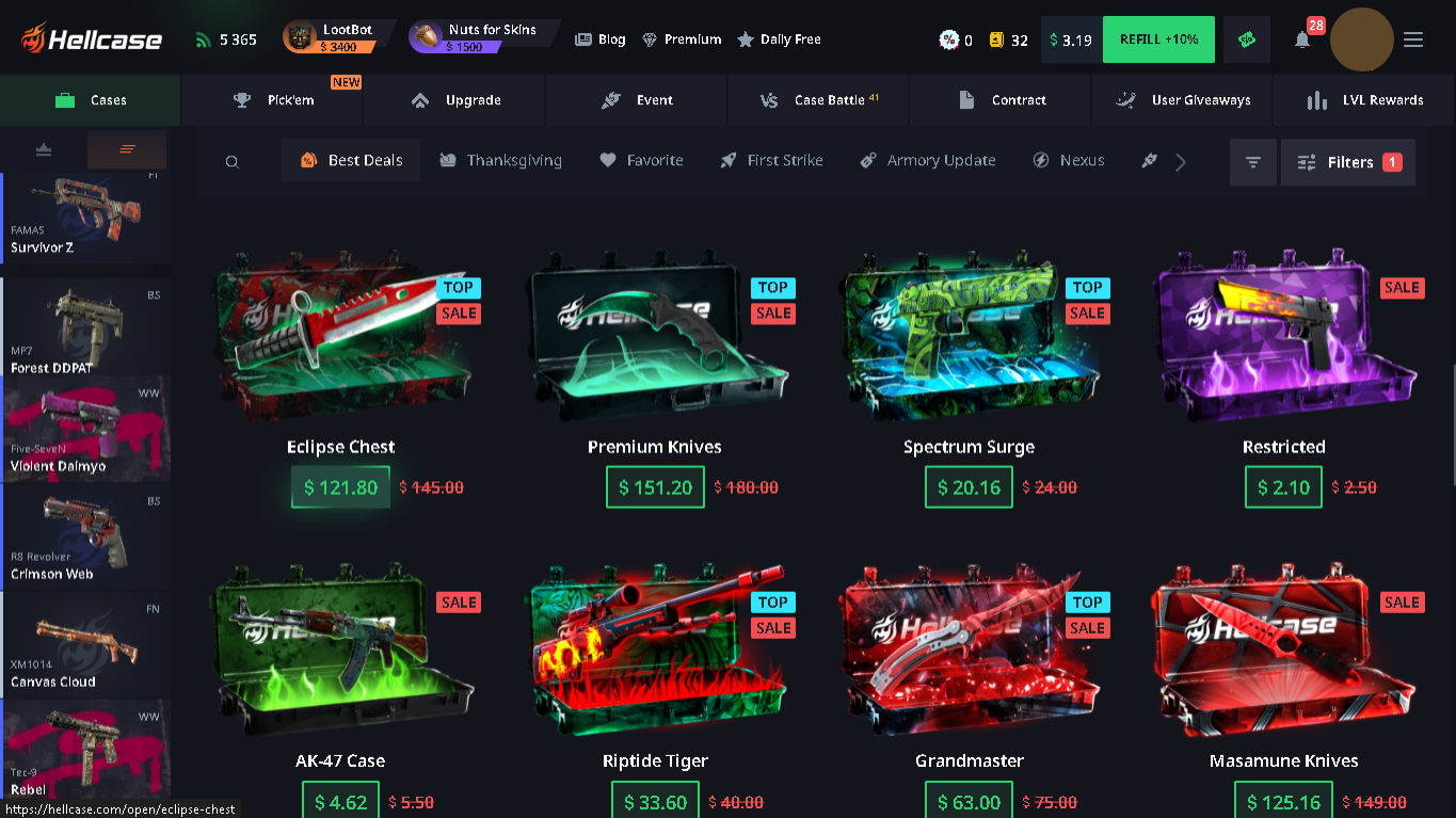 Hellcase case openings