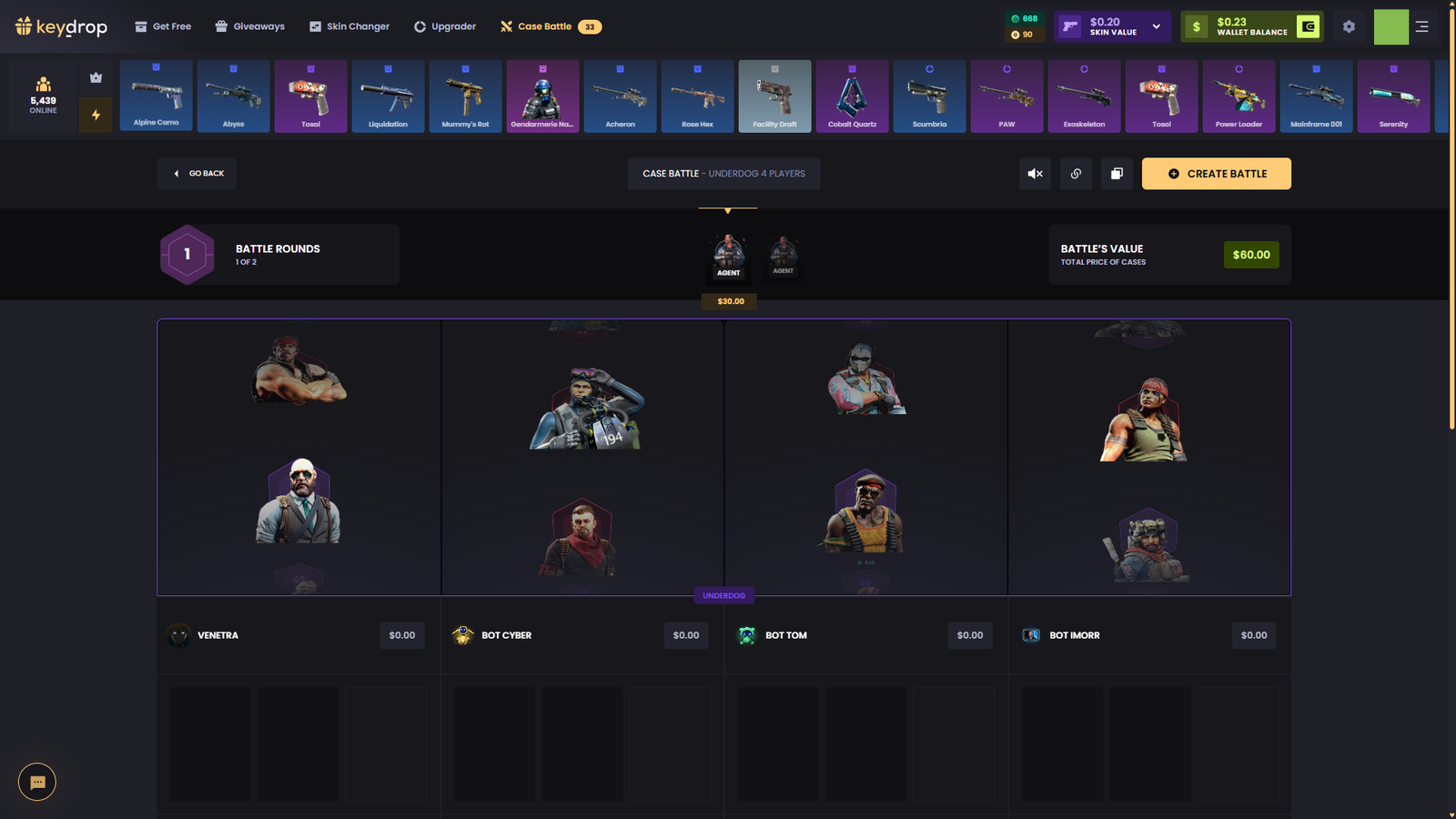 Key-Drop case battles