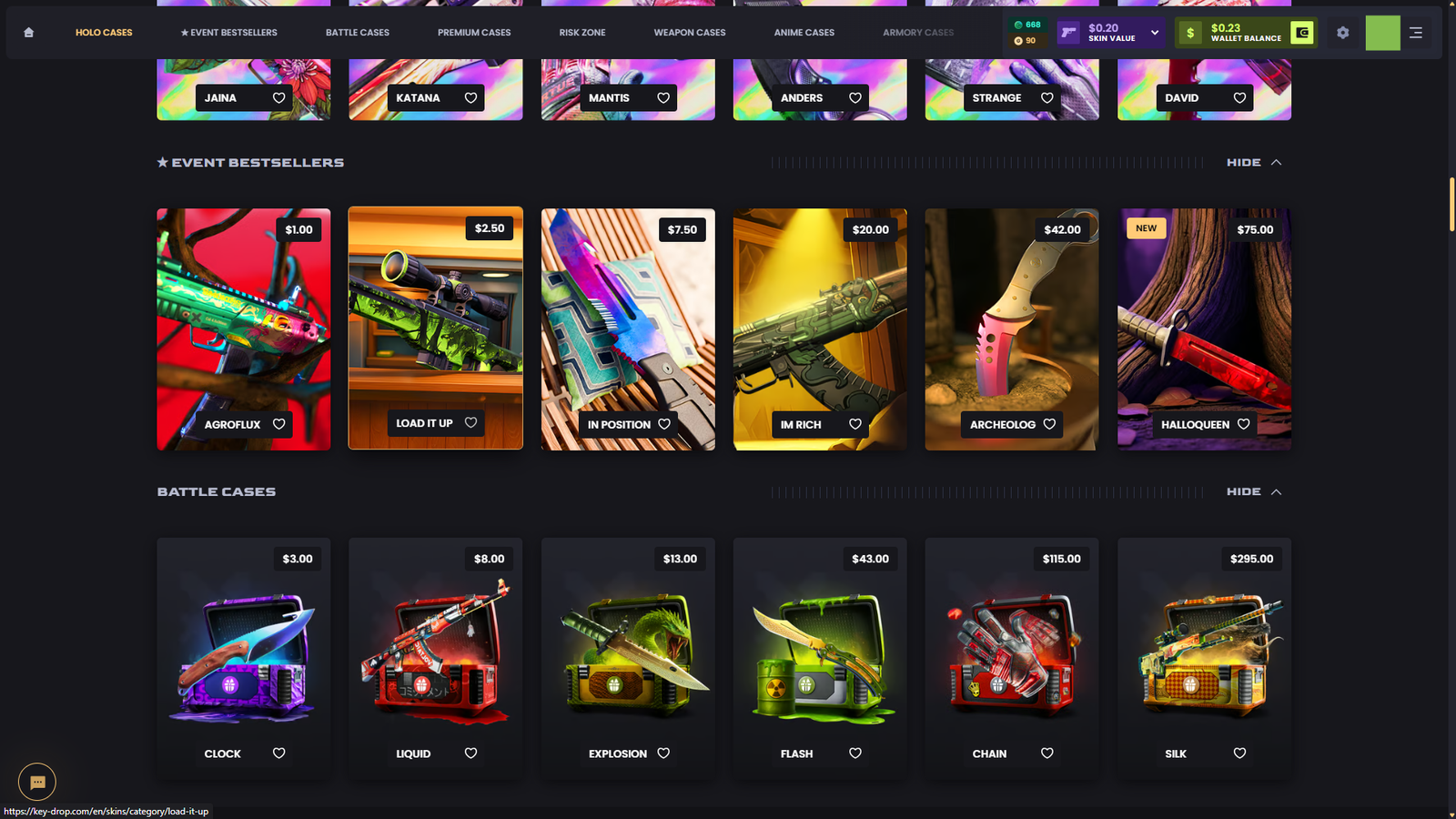 Key-Drop case opening interface