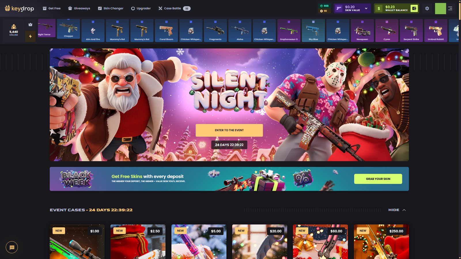 Key-Drop homepage view