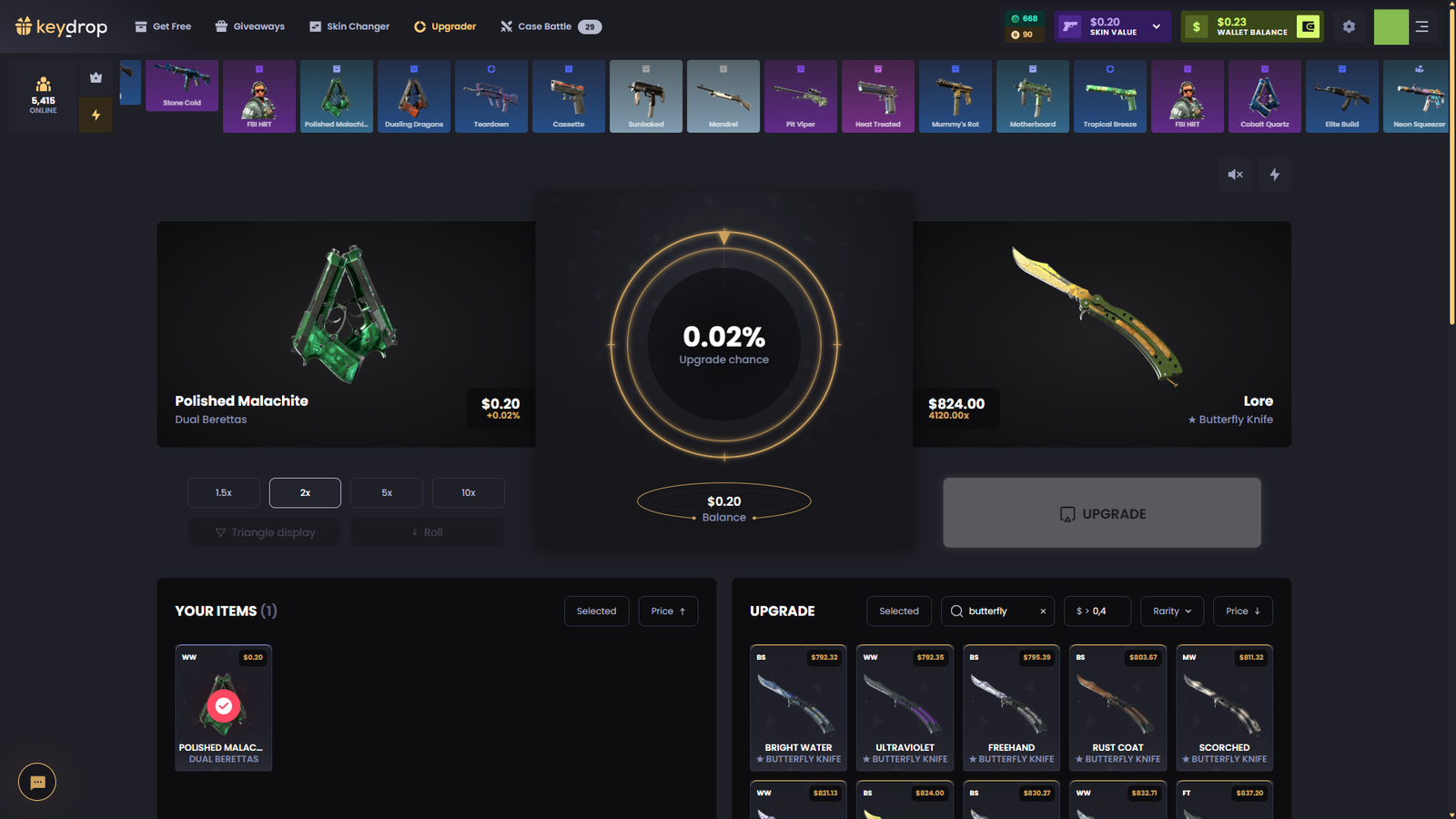 Key-Drop upgrader game