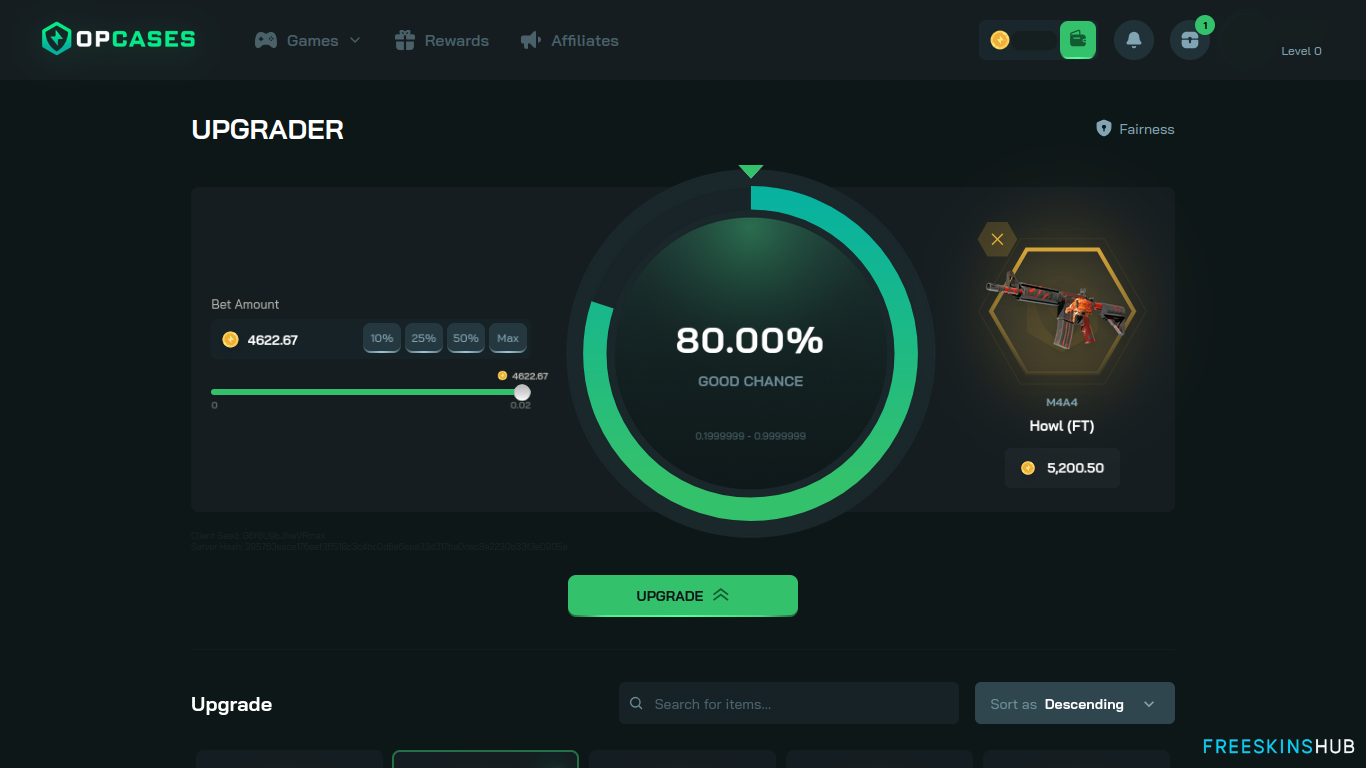 OPCASES upgrader feature