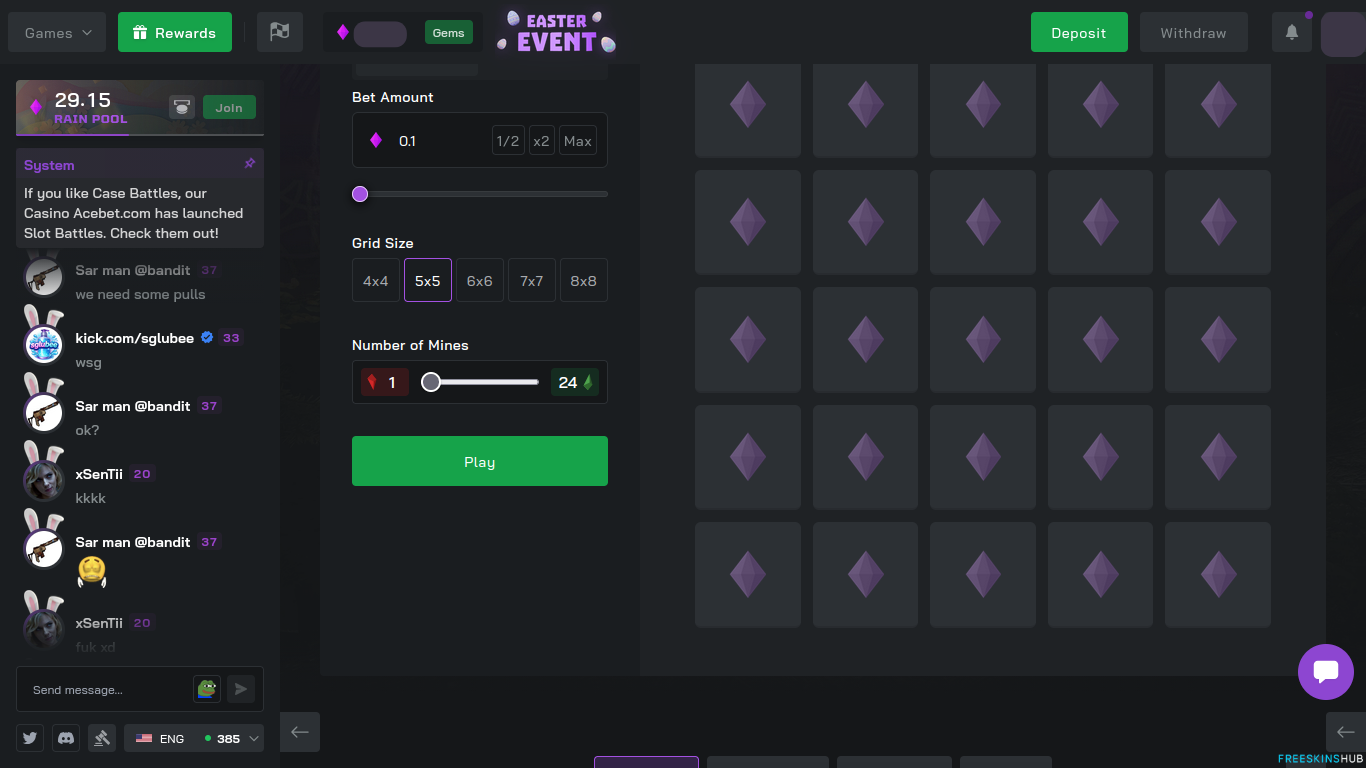 RustClash Mines feature