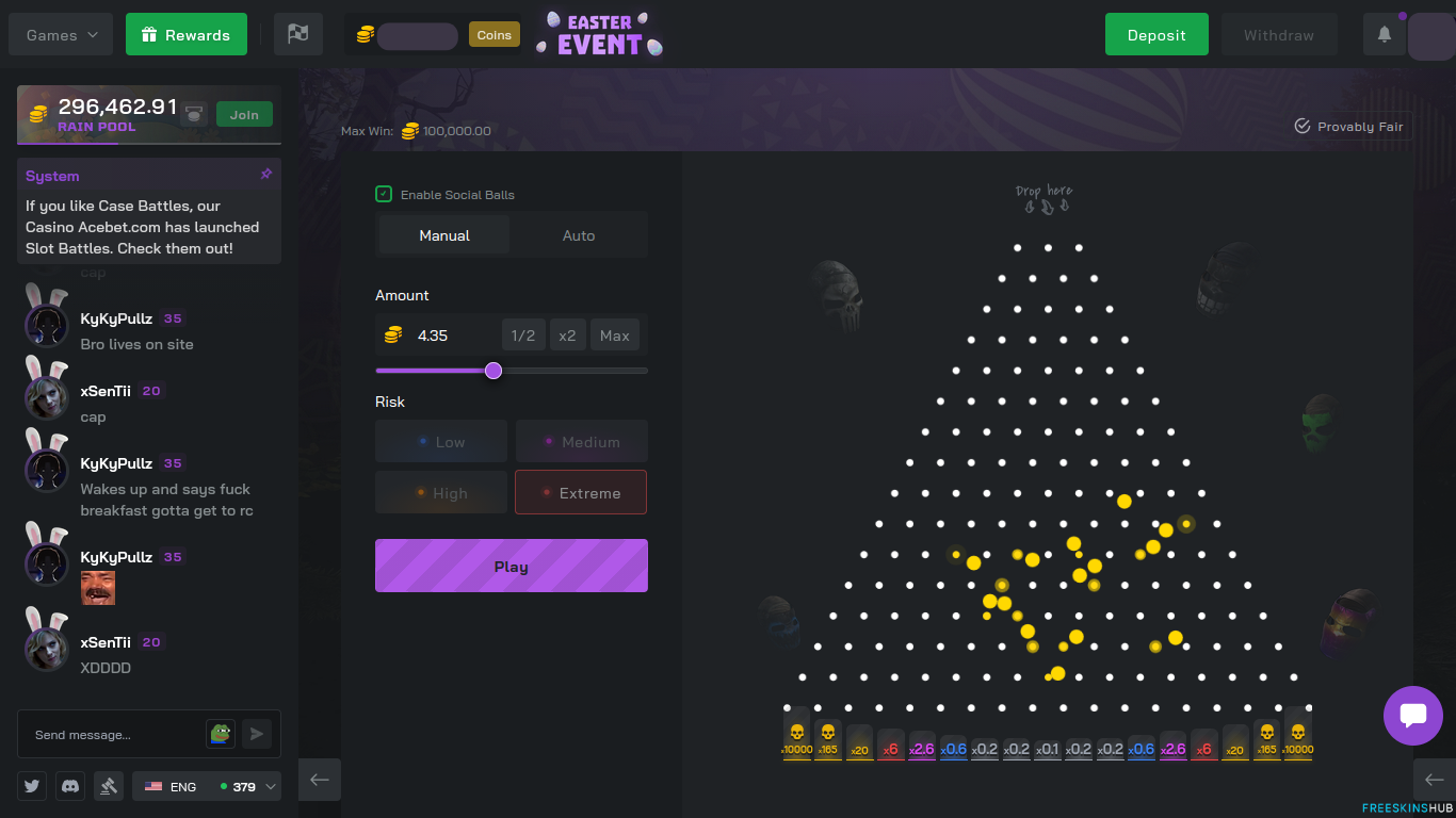 RustClash Plinko feature