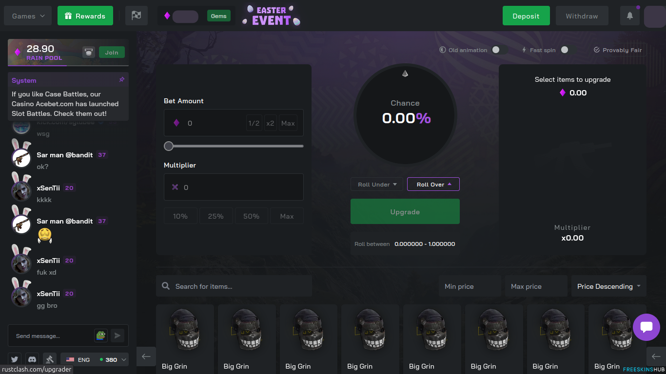 RustClash Upgrader feature