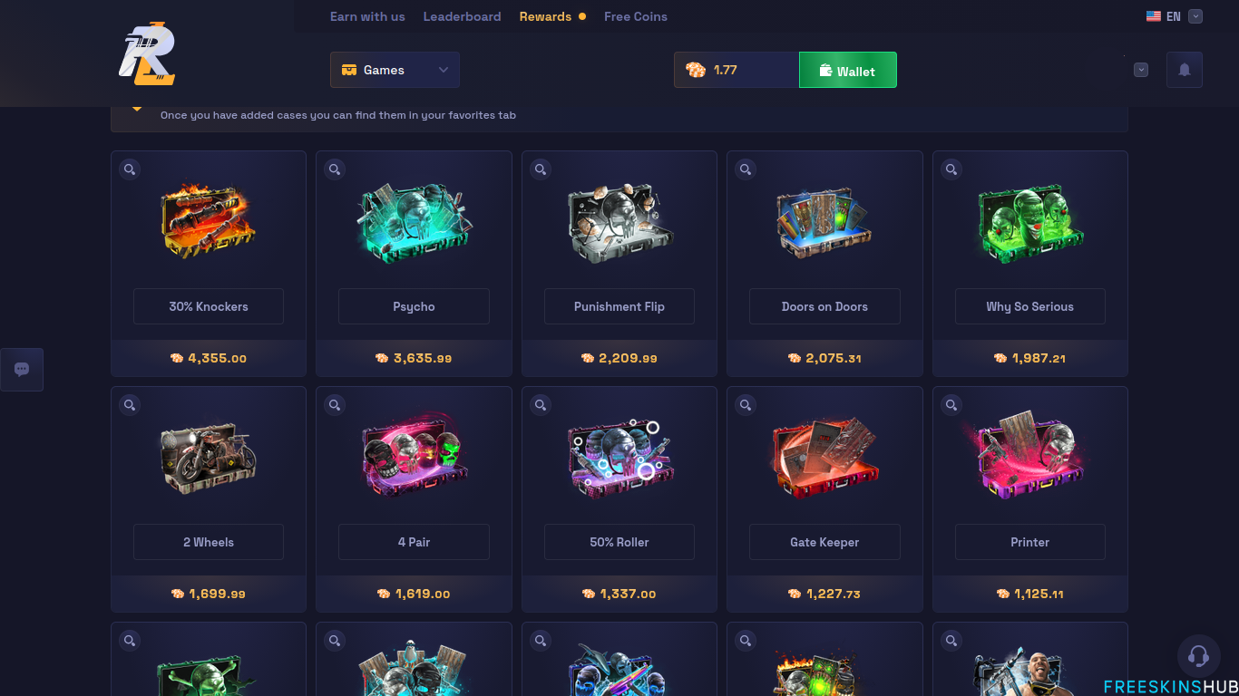RustyLoot case opening selection