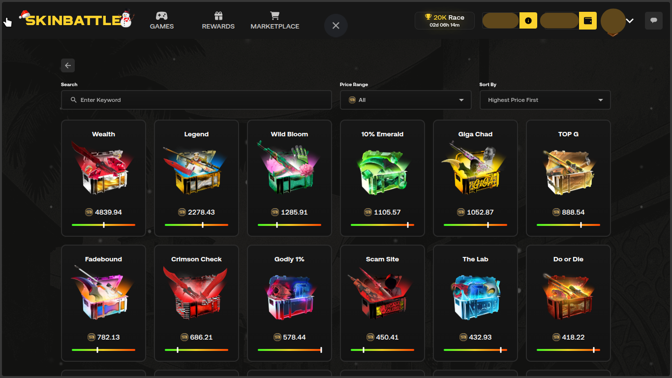 Skinbattle case opening