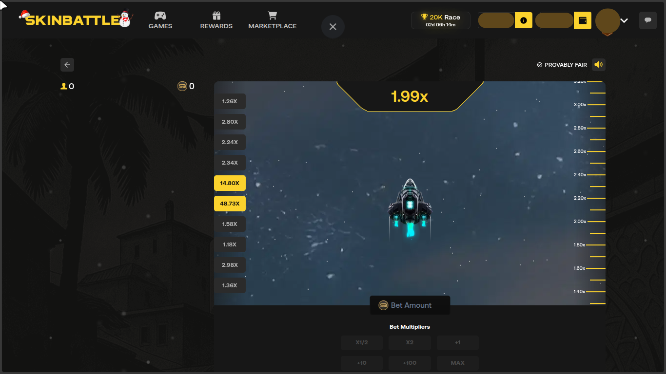 Skinbattle crash game