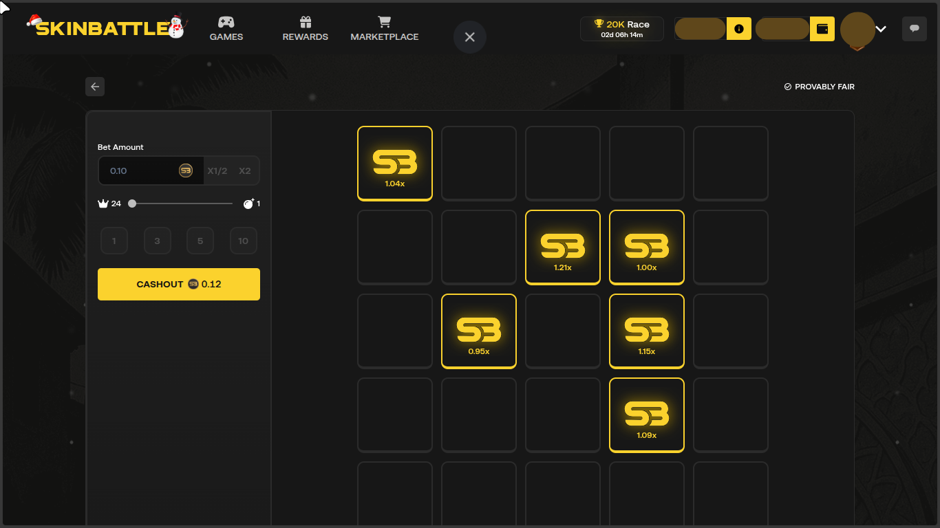 Skinbattle mines game
